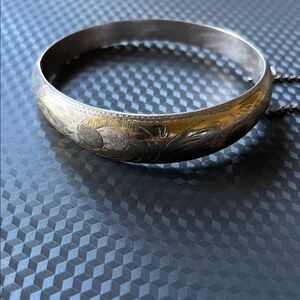 Elegant Silver and Gold Bangle Bracelet